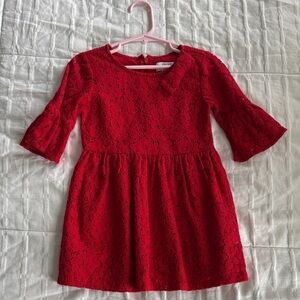 Crown & Ivy Red Lace Kids Formal Dress